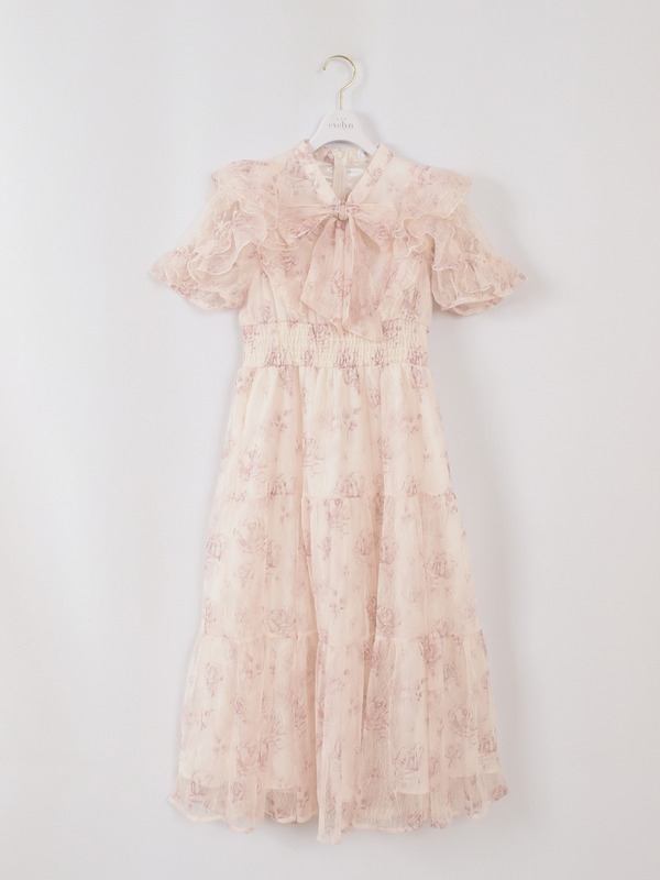 花柄レースロングワンピース 詳細画像 ピンク 1