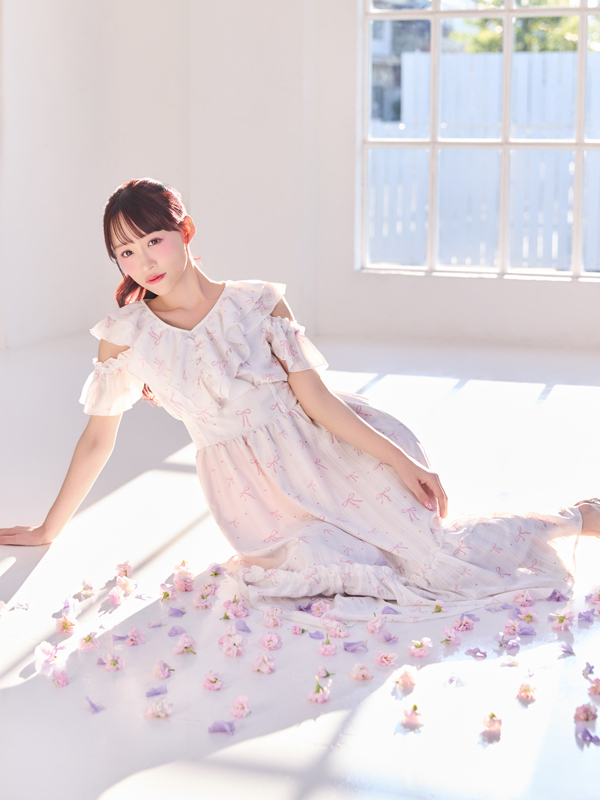 肩開きフリルロングワンピース 詳細画像 チェック 16