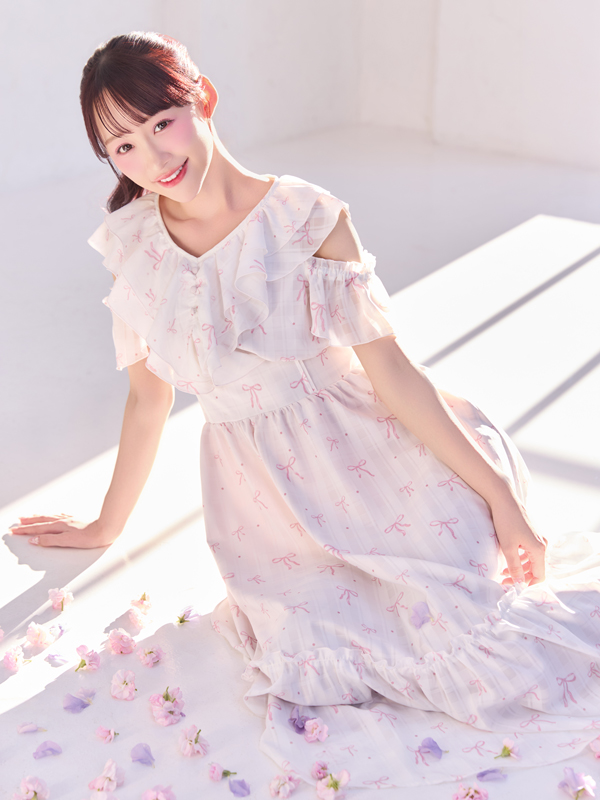 肩開きフリルロングワンピース 詳細画像 チェック 16