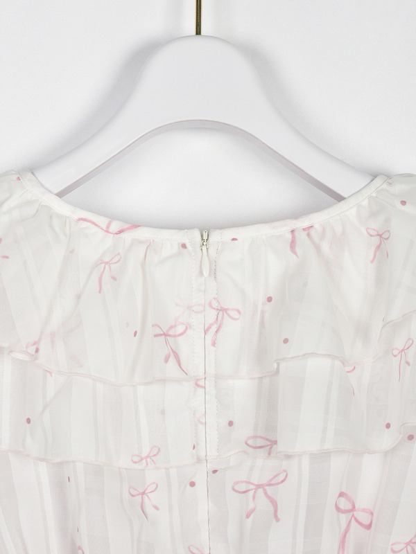 肩開きフリルロングワンピース 詳細画像 チェック 16