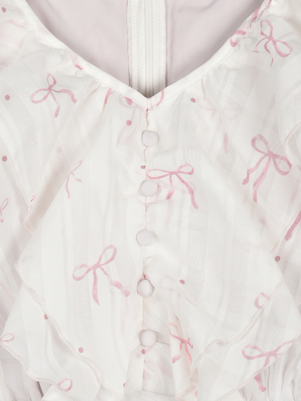 肩開きフリルロングワンピース 詳細画像 チェック 16