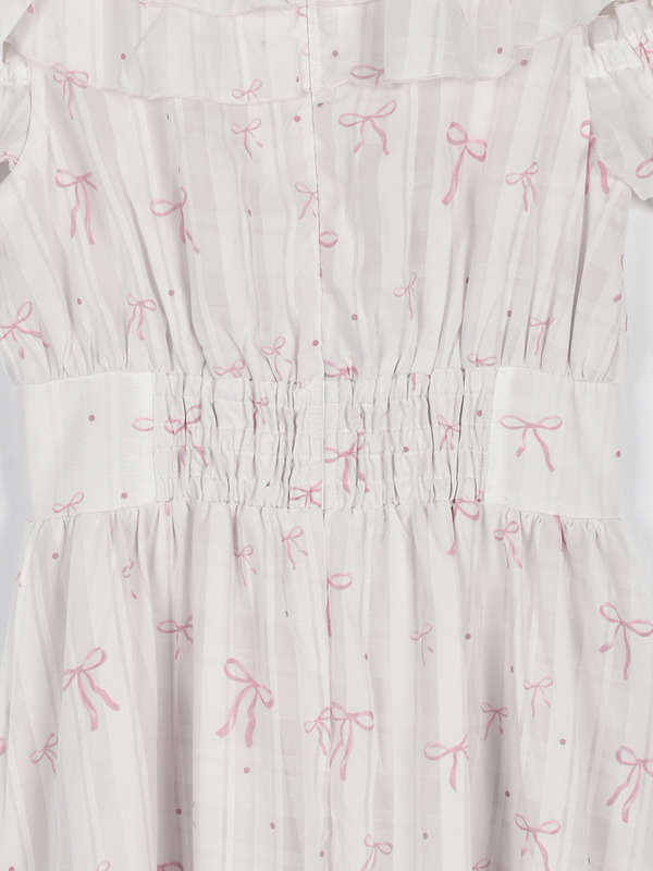 肩開きフリルロングワンピース 詳細画像 チェック 16