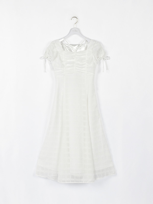 ラメギャザーロングワンピース 詳細画像 オフホワイト 1