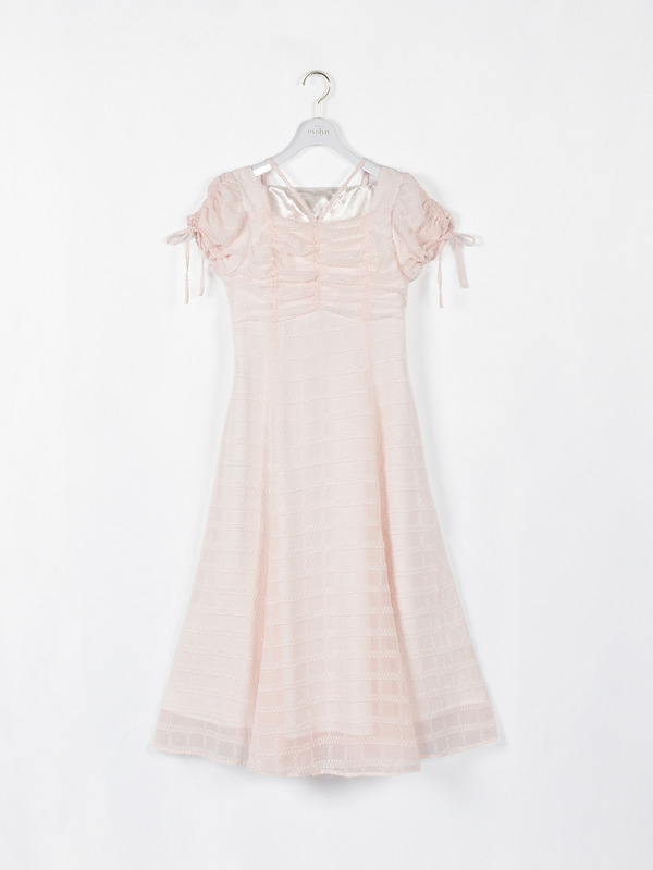 ラメギャザーロングワンピース 詳細画像 ピンク 1