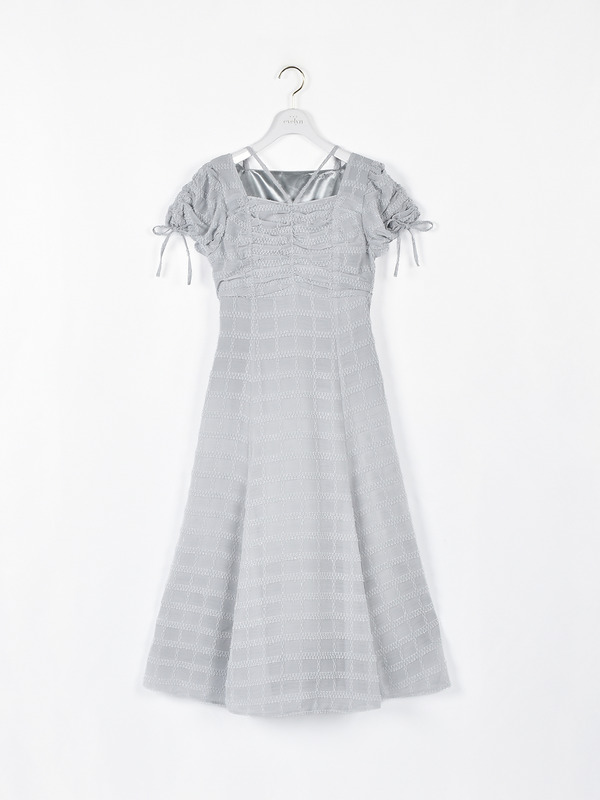 ラメギャザーロングワンピース 詳細画像 アイスブルー 1