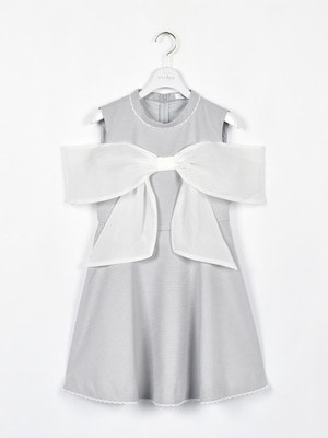 ビッグリボンフレアミニワンピース
