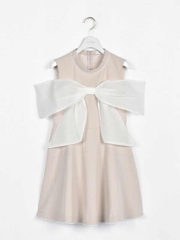 ビッグリボンフレアミニワンピース 詳細画像 ピンクベージュ 1