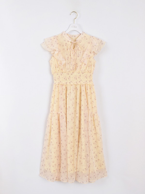 オリジナルフラワーフリルワンピース 詳細画像 イエロー 1
