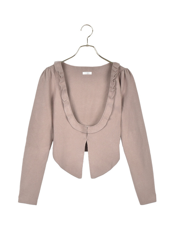 Frill Cardigan Check Ribbon Onepiece 詳細画像 ブラック 16