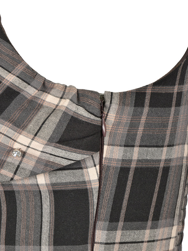 Frill Cardigan Check Ribbon Onepiece 詳細画像 ブラック 16