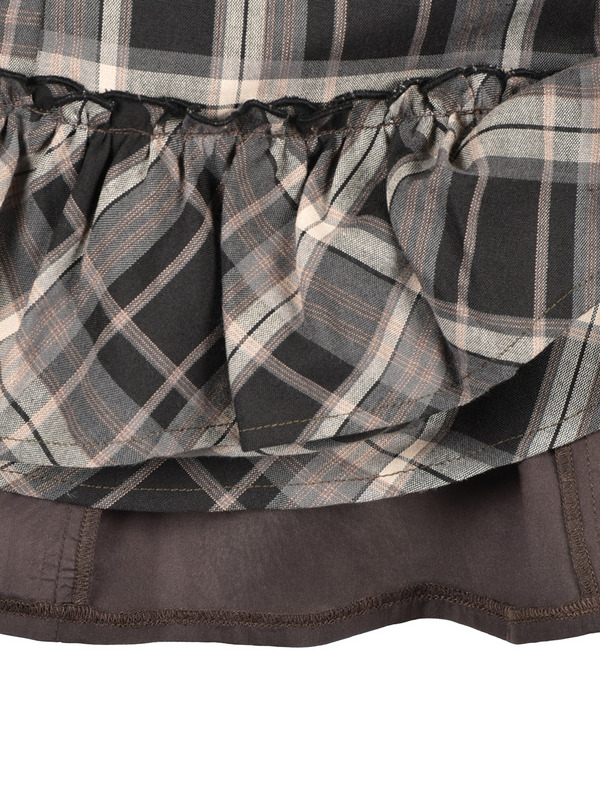 Frill Cardigan Check Ribbon Onepiece 詳細画像 ブラック 16