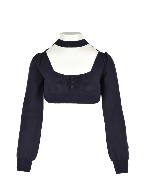 Front Ribbon Cami Choker Knit Set 詳細画像 ベージュ 16