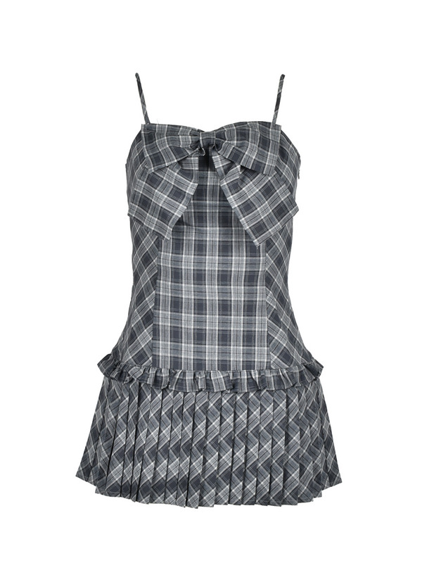 Front Ribbon Cami Choker Knit Set 詳細画像 ベージュ 16