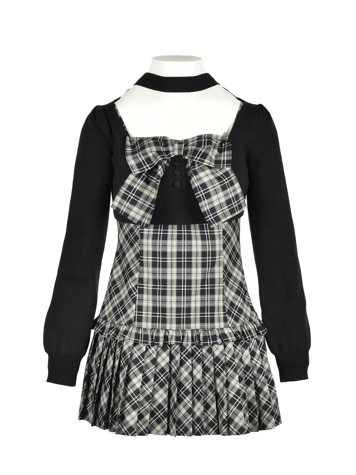 Front Ribbon Cami Choker Knit Set｜Rilly emulie （リリーエミュリ