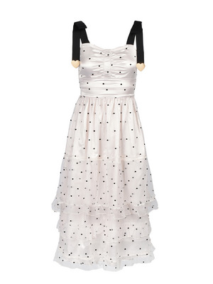 Shoulder Ribbon Heart Tulle Onepiece