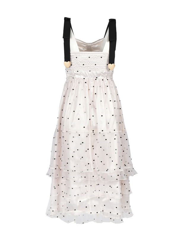 Shoulder Ribbon Heart Tulle Onepiece 詳細画像 ブラック 16