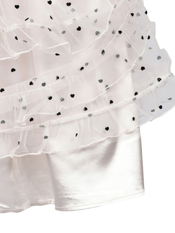 Shoulder Ribbon Heart Tulle Onepiece 詳細画像 ブラック 16