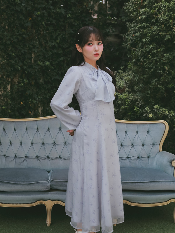 Original Flower Ribbon Flare Onepiece 詳細画像 アイスグレイ 16