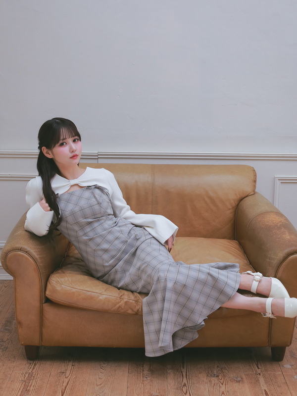 Check Mermaid Onepiece *Ribbon Bolero	 詳細画像 チャコール 16