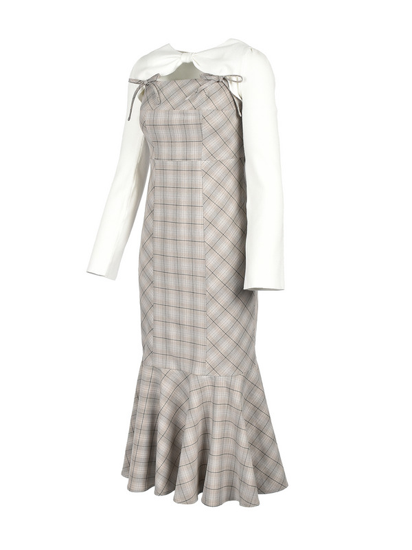 Check Mermaid Onepiece *Ribbon Bolero	 詳細画像 チャコール 16