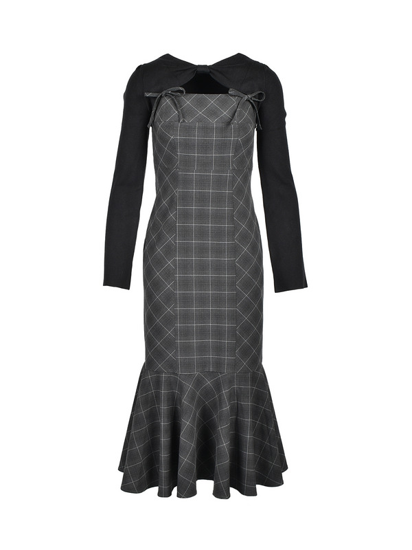 Check Mermaid Onepiece *Ribbon Bolero	 詳細画像 チャコール 1