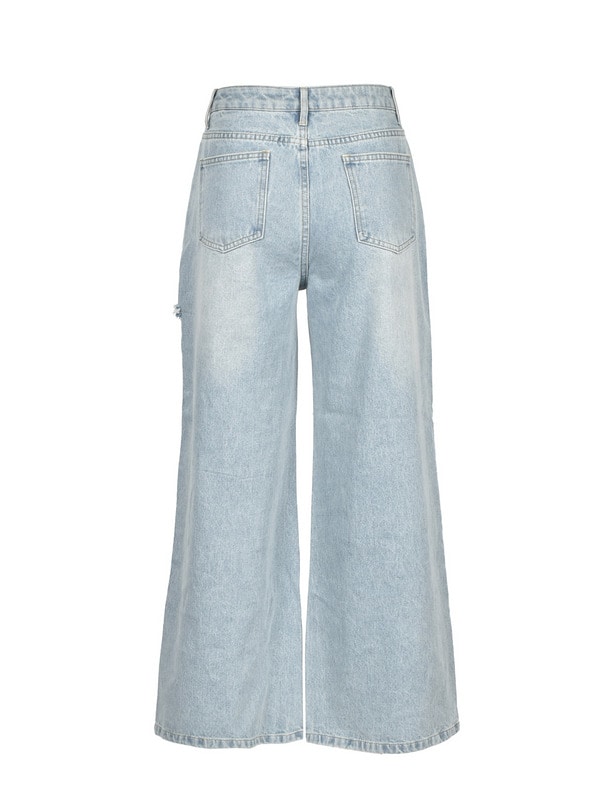 Damage Bijou Wide Denim 詳細画像 サックス 16