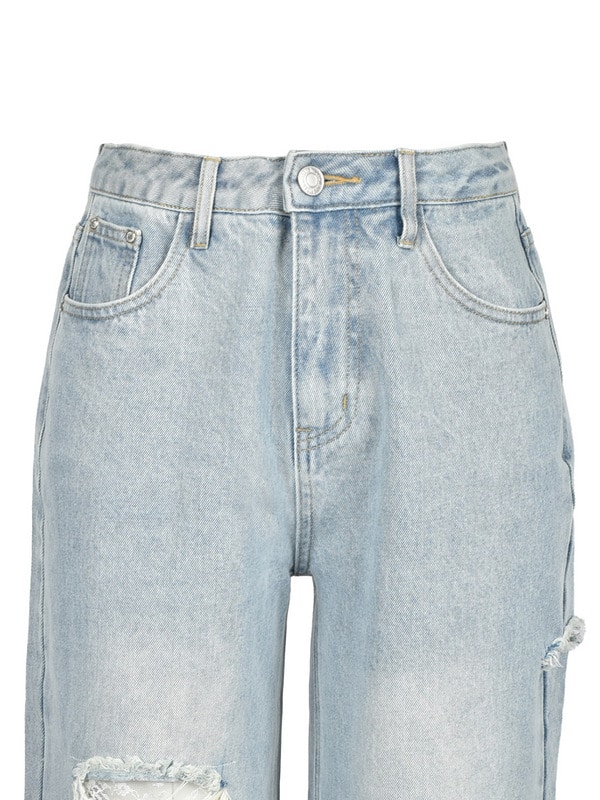 Damage Bijou Wide Denim 詳細画像 サックス 16