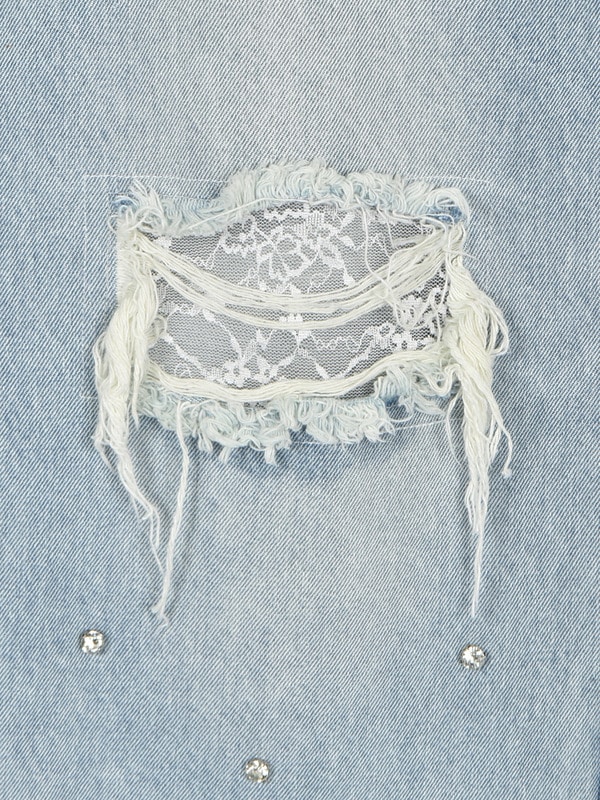 Damage Bijou Wide Denim 詳細画像 サックス 16