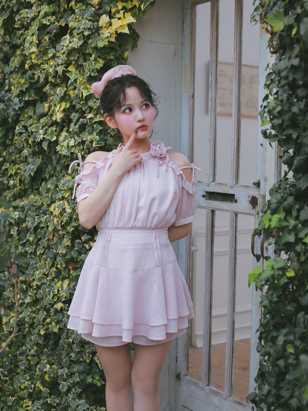 Rose American Sleeve Blouse 詳細画像 ブラック 16