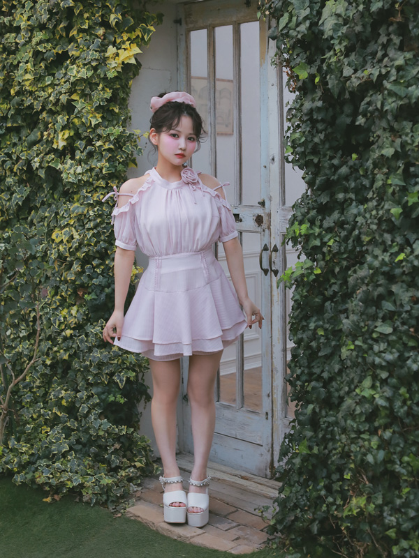 Rose American Sleeve Blouse 詳細画像 ブラック 16