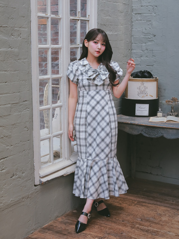 Frill Gather Mermaid Onepiece 詳細画像 ブラック 16