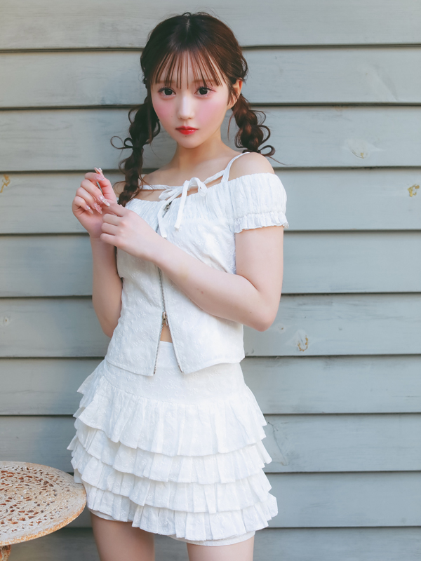 Off Shoulder Fit Frill Set 詳細画像 オフホワイト 16