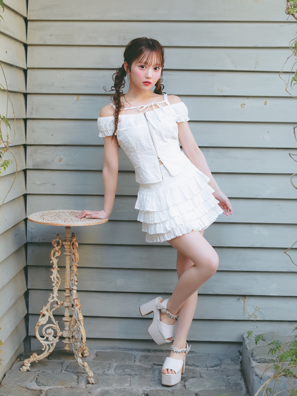 Off Shoulder Fit Frill Set 詳細画像 オフホワイト 16
