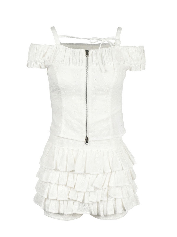 Off Shoulder Fit Frill Set 詳細画像 オフホワイト 1