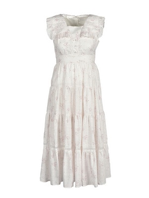 Big Collar Tiered Flower Onepiece