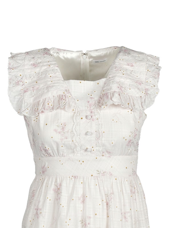 Big Collar Tiered Flower Onepiece 詳細画像 イエロー 16