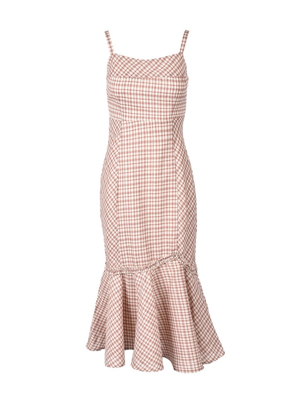 Big Ribbon Check Mermaid Onepiece 詳細画像 ワイン 16