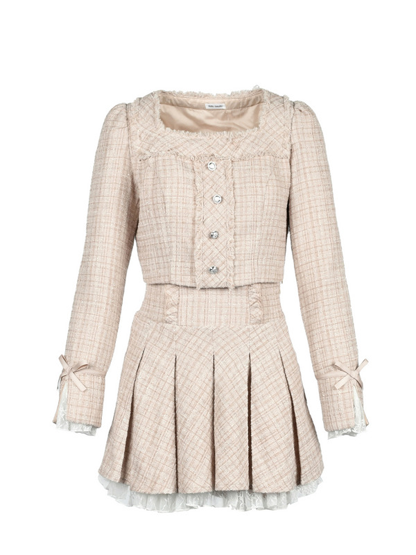 Tweed Lace Setup 詳細画像 ベージュ 1