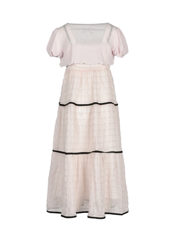 Bicolor Ribbon Onepiece*Cardigan Set 詳細画像 アイボリー 16