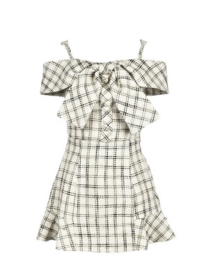 Ribbon Bijou Off Shoulder Tweed Set