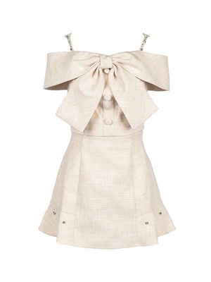 Ribbon Bijou Off Shoulder Tweed Set