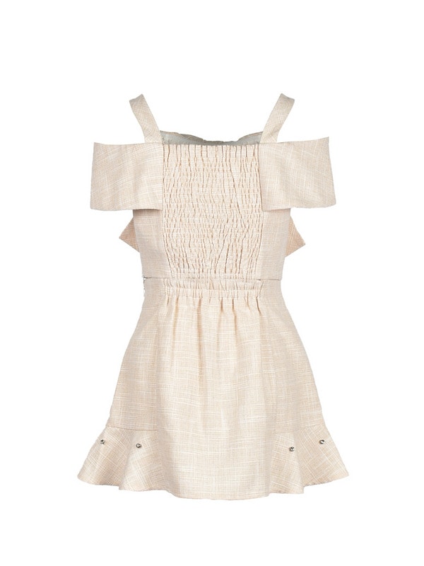 Ribbon Bijou Off Shoulder Tweed Set 詳細画像 オフホワイト 16