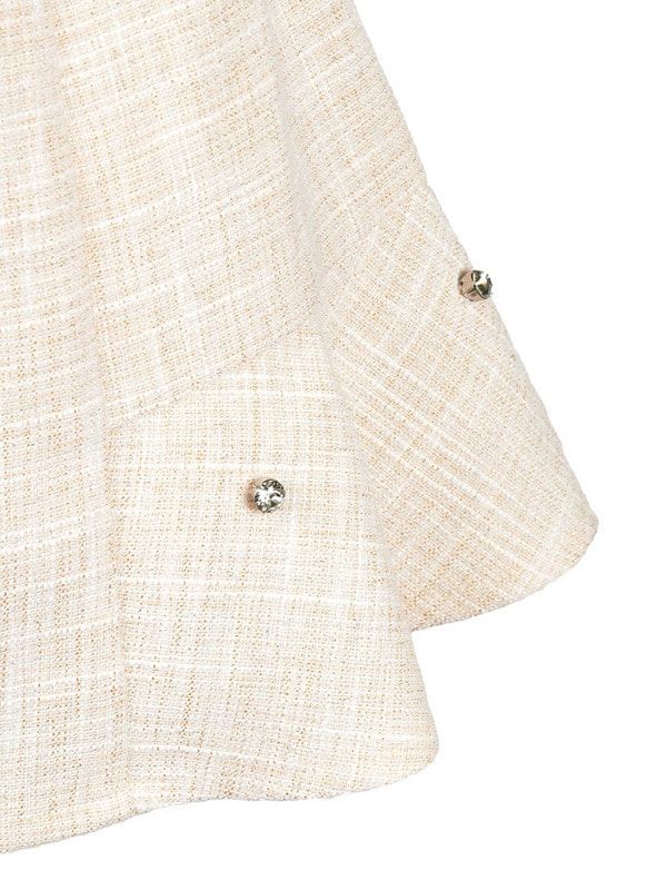 Ribbon Bijou Off Shoulder Tweed Set 詳細画像 オフホワイト 16