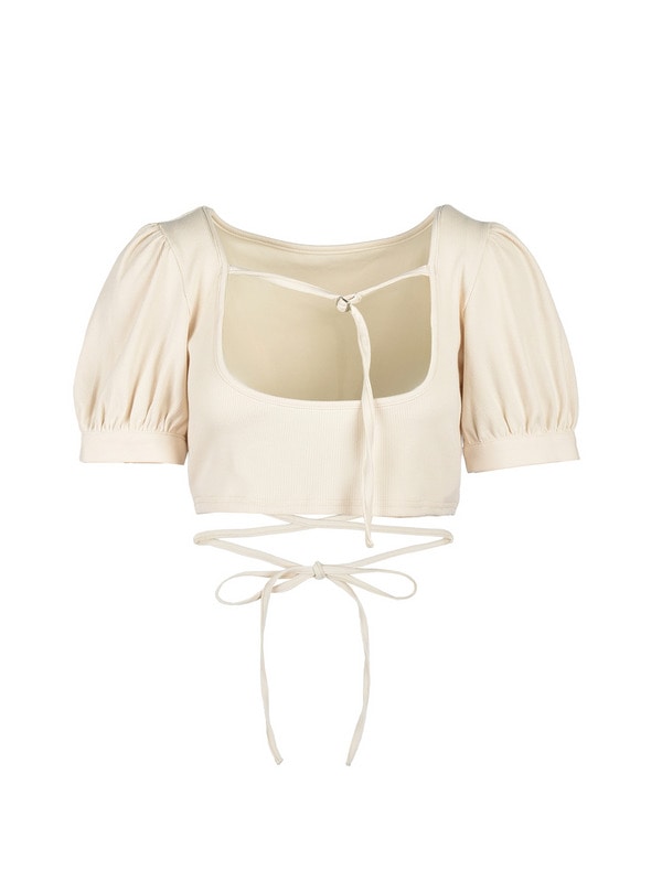 Cross Ribbon Hem Pleats Onepiece 詳細画像 ベージュ 16
