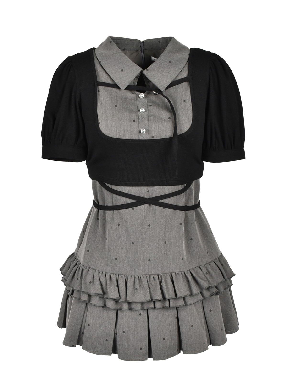 Cross Ribbon Hem Pleats Onepiece｜Rilly emulie （リリーエミュリ