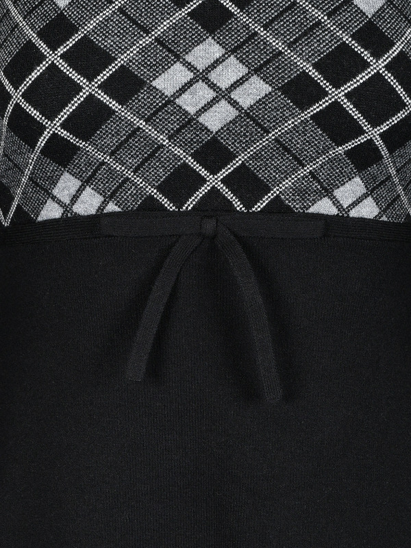 Check Tight Mini Knit Onepiece 詳細画像 ブラック 16