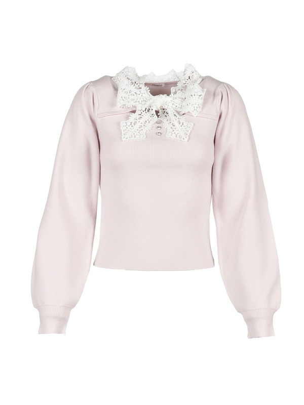  Lace Ribbon Knit 詳細画像 ピンク 1