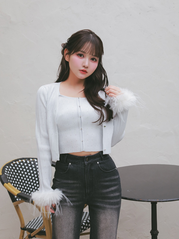 Fur Bijou Ensemble Knit 詳細画像 オフホワイト 16