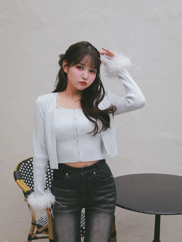 Fur Bijou Ensemble Knit 詳細画像 オフホワイト 16