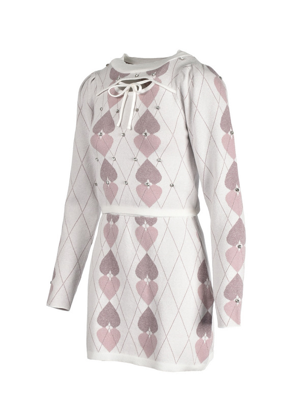 Heart Argyle Knit Set 詳細画像 ブラック 16